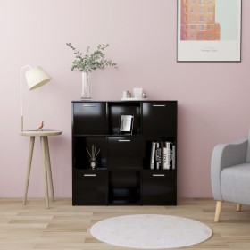 Estantería de madera contrachapada negro 90x30x90 cm de vidaXL, Librerías y estanterías - Ref: Foro24-802931, Precio: 87,29 €...