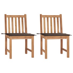 Garden chairs 2 units solid teak wood with cushions by , Garden chairs - Ref: Foro24-3062924, Price: 216,48 €, Discount: %