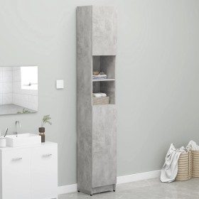 Armario de baño contrachapada gris hormigón 32x25,5x190 cm de vidaXL, Muebles de baño - Ref: Foro24-802880, Precio: 67,32 €, ...