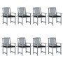 Garden chairs with cushions 8 pcs solid gray acacia wood by , Garden chairs - Ref: Foro24-3078229, Price: 541,60 €, Discount: %