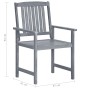 Garden chairs with cushions 8 pcs solid gray acacia wood by , Garden chairs - Ref: Foro24-3078229, Price: 541,60 €, Discount: %