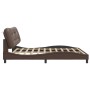 Estructura de cama cabecero cuero sintético marrón 200x200 cm de , Camas y somieres - Ref: Foro24-3208025, Precio: 246,43 €, ...