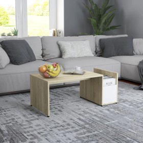 White and oak plywood coffee table 90x45x35 cm by vidaXL, Coffee table - Ref: Foro24-802926, Price: 45,87 €, Discount: %