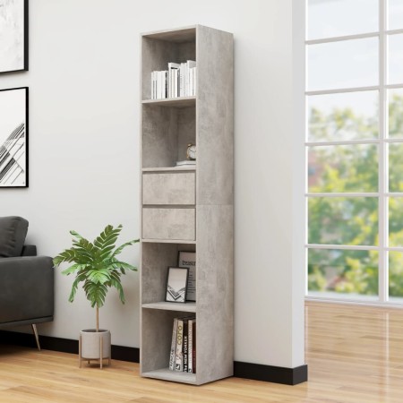 Plywood gray concrete shelf 36x30x171 cm by vidaXL, Bookcases and shelves - Ref: Foro24-802871, Price: 76,51 €, Discount: %