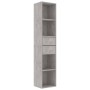 Plywood gray concrete shelf 36x30x171 cm by vidaXL, Bookcases and shelves - Ref: Foro24-802871, Price: 76,51 €, Discount: %