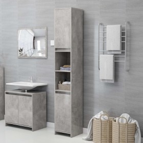 Armario de baño contrachapada gris hormigón 30x30x183,5 cm de vidaXL, Muebles de baño - Ref: Foro24-802673, Precio: 72,55 €, ...