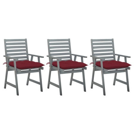 Garden dining chairs 3 units solid acacia wood and cushions by , Garden chairs - Ref: Foro24-3064452, Price: 292,41 €, Discou...