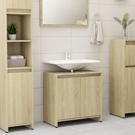 Armario de baño madera contrachapada color roble 60x33x61 cm de vidaXL, Muebles de baño - Ref: Foro24-802645, Precio: 39,47 €...