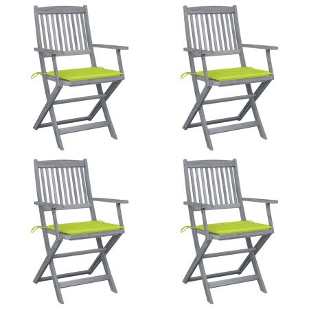 Folding garden chairs 4 pcs cushions solid acacia wood by , Garden chairs - Ref: Foro24-3064520, Price: 195,64 €, Discount: %