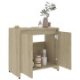 Armario de baño madera contrachapada color roble 60x33x61 cm de vidaXL, Muebles de baño - Ref: Foro24-802645, Precio: 39,47 €...