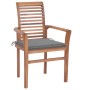 Dining chairs 8 units teak wood with gray cushions by , Garden chairs - Ref: Foro24-3072974, Price: 772,84 €, Discount: %