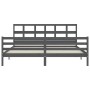 Double bed frame with gray solid wood headboard by vidaXL, Beds and slatted bases - Ref: Foro24-3194848, Price: 175,99 €, Dis...