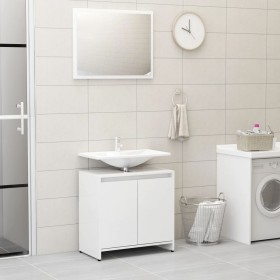 Badezimmermöbelset aus glänzend weißem Sperrholz von vidaXL, Badezimmermöbel - Ref: Foro24-802657, Preis: 65,24 €, Rabatt: %