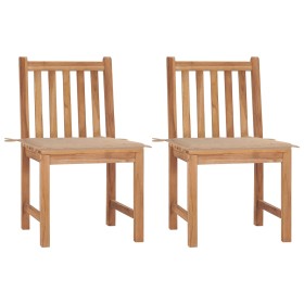 Garden chairs, 2 units, solid teak wood with cushions by , Garden chairs - Ref: Foro24-3062919, Price: 216,48 €, Discount: %