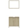 Conjunto de muebles de baño contrachapada color roble Sonoma de vidaXL, Muebles de baño - Ref: Foro24-802654, Precio: 77,90 €...