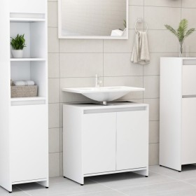 Armario de baño madera contrachapada blanco 60x33x61 cm de vidaXL, Muebles de baño - Ref: Foro24-802642, Precio: 46,40 €, Des...