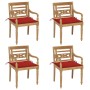 Batavia chairs, 4 units, solid teak wood with cushions. by , Garden chairs - Ref: Foro24-3073301, Price: 489,28 €, Discount: %