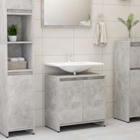 Armario de baño madera contrachapada gris hormigón 60x33x61 cm de vidaXL, Muebles de baño - Ref: Foro24-802646, Precio: 49,99...