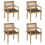 Batavia chairs, 4 units, solid teak wood with cushions. by , Garden chairs - Ref: Foro24-3073303, Price: 489,99 €, Discount: %