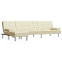 L-shaped cream-colored synthetic leather sofa bed, 255x140x70 cm. by , Sofas - Ref: Foro24-3157266, Price: 405,01 €, Discount: %