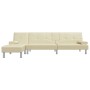 L-shaped cream-colored synthetic leather sofa bed, 255x140x70 cm. by , Sofas - Ref: Foro24-3157266, Price: 405,01 €, Discount: %