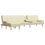 L-shaped cream-colored synthetic leather sofa bed, 255x140x70 cm. by , Sofas - Ref: Foro24-3157266, Price: 405,01 €, Discount: %