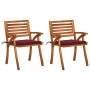 Garden dining chairs with cushions 2 pcs solid acacia wood by , Garden chairs - Ref: Foro24-3060807, Price: 195,34 €, Discoun...