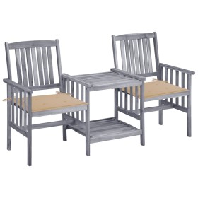 Garden chairs with table and solid acacia wood cushions by , Garden sets - Ref: Foro24-3061305, Price: 159,53 €, Discount: %