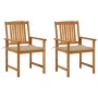 Garden chairs with cushions 2 units solid acacia wood by , Garden chairs - Ref: Foro24-3061173, Price: 150,71 €, Discount: %