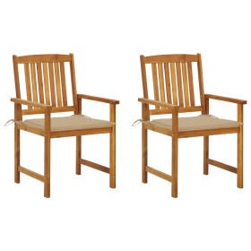 Garden chairs with cushions 2 units solid acacia wood by , Garden chairs - Ref: Foro24-3061173, Price: 150,46 €, Discount: %