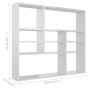 Glossy white plywood wall shelf 90x16x78 cm by vidaXL, Shelves and shelves - Ref: Foro24-802945, Price: 44,99 €, Discount: %