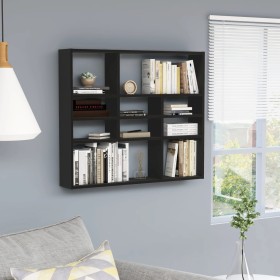 Black plywood wall shelf 90x16x78 cm by vidaXL, Shelves and shelves - Ref: Foro24-802940, Price: 47,25 €, Discount: %