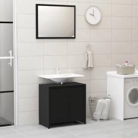 Conjunto de muebles de baño madera contrachapada negro de vidaXL, Muebles de baño - Ref: Foro24-802652, Precio: 69,43 €, Desc...