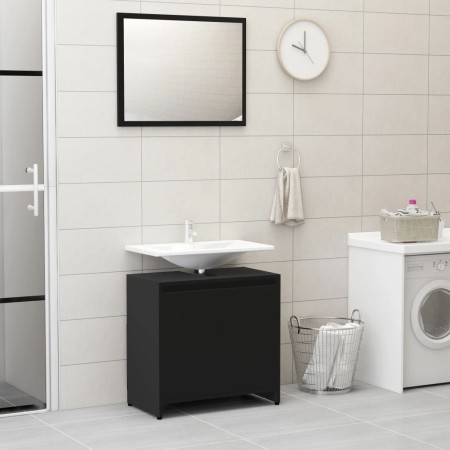 Black plywood bathroom furniture set by vidaXL, Bathroom furniture - Ref: Foro24-802652, Price: 67,93 €, Discount: %