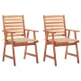 Garden dining chairs and cushions 2 pcs solid acacia wood by , Garden chairs - Ref: Foro24-3064323, Price: 132,85 €, Discount: %