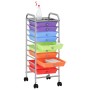 Portable storage cart with 10 multicolor plastic drawers by vidaXL, Cargo forklifts - Ref: Foro24-320406, Price: 71,33 €, Dis...