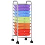 Portable storage cart with 10 multicolor plastic drawers by vidaXL, Cargo forklifts - Ref: Foro24-320406, Price: 71,33 €, Dis...