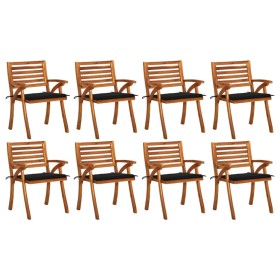 Garden chairs 8 pcs solid teak wood with cushions by , Garden chairs - Ref: Foro24-3075208, Price: 582,99 €, Discount: %