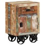 Bedside table with wheels solid recycled wood 40x30x57 cm by , Nightstands - Ref: Foro24-328316, Price: 133,62 €, Discount: %