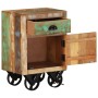 Bedside table with wheels solid recycled wood 40x30x57 cm by , Nightstands - Ref: Foro24-328316, Price: 133,62 €, Discount: %