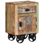 Bedside table with wheels solid recycled wood 40x30x57 cm by , Nightstands - Ref: Foro24-328316, Price: 133,62 €, Discount: %