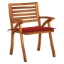 Garden chairs with cushions, 4 units, solid acacia wood. by , Garden chairs - Ref: Foro24-3075180, Price: 380,93 €, Discount: %