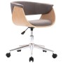 Silla de oficina giratoria de madera curvada y tela gris taupe de vidaXL, Sillas de oficina - Ref: Foro24-3054835, Precio: 16...