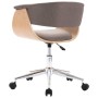 Silla de oficina giratoria de madera curvada y tela gris taupe de vidaXL, Sillas de oficina - Ref: Foro24-3054835, Precio: 16...