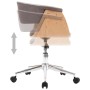 Silla de oficina giratoria de madera curvada y tela gris taupe de vidaXL, Sillas de oficina - Ref: Foro24-3054835, Precio: 16...