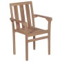 Stackable garden chairs 8 pcs solid teak wood with cushions by , Garden chairs - Ref: Foro24-3073443, Price: 944,89 €, Discou...