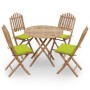 5-piece folding outdoor dining set with bamboo cushions by , Garden sets - Ref: Foro24-3063971, Price: 255,99 €, Discount: %