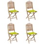 5-piece folding outdoor dining set with bamboo cushions by , Garden sets - Ref: Foro24-3063971, Price: 262,97 €, Discount: %