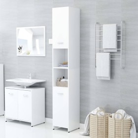 Armario de baño madera contrachapada blanco 30x30x183,5 cm de vidaXL, Muebles de baño - Ref: Foro24-802597, Precio: 72,02 €, ...