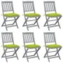 Folding garden chairs 6 pcs solid acacia wood cushions by , Garden chairs - Ref: Foro24-3065460, Price: 314,89 €, Discount: %